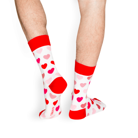 Ponožky s červenými srdíčky